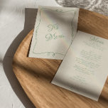Retro Handwritten Whimsical Modern Unique Wedding Menu<br><div class="desc">A unique retro mint green modern handwritten wedding dinner menu. Which features chic template design of boho vintage beige milky  background and mint green hand written text layout. Perfect and matching with the whole suite.</div>