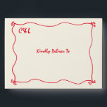 Retro Handwritten Whimsical Red Envelope<br><div class="desc">Infuse your wedding stationery with a touch of whimsy and nostalgia with our Retro Handwritten Whimsical Red Envelope. This envelope is designed to complement our Retro Handwritten Whimsical Red Wedding theme, adding a playful and vintage-inspired element to your wedding invitations. The handwritten design on the envelope evokes a sense of...</div>