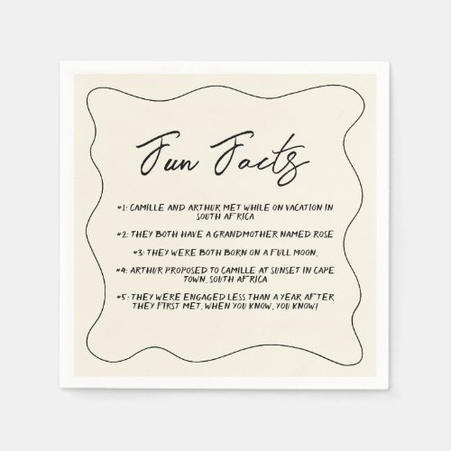 Retro Handwritten Whimsical Wedding Napkins