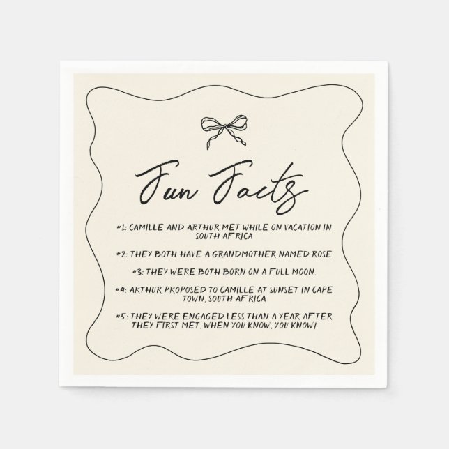 Retro Handwritten Whimsical Wedding Napkins (Front)