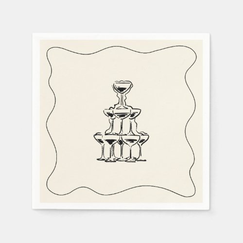 Retro Handwritten Whimsical Wedding Napkins