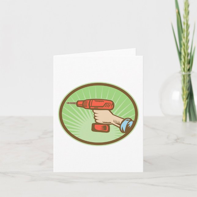 Retro Handyman Cordless Power Drill Card (Creator Uploaded)
