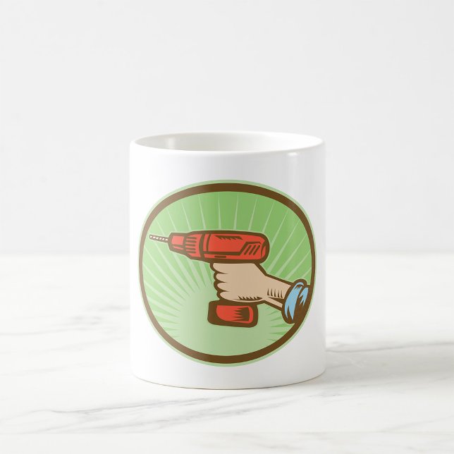 Retro Handyman Cordless Power Drill Coffee Mug (Creator Uploaded)