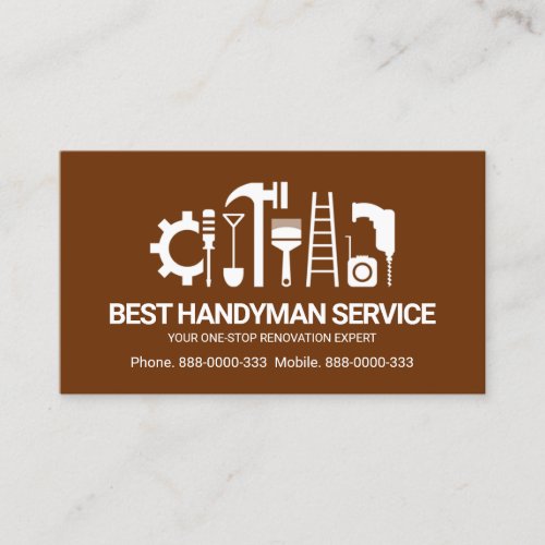 Retro Handyman Tools Motif Odd Jobs Business Card