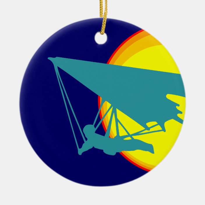 retro hang glider ceramic ornament
