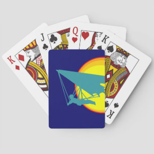 retro hang glider poker cards