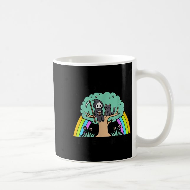 Retro Hang In There It Gets Worse Rainbow Ghost Ha Coffee Mug (Right)