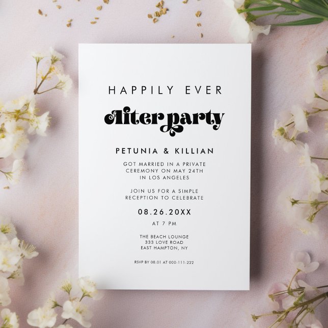 Retro Happily ever after party Invitation (Creator Uploaded)