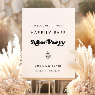 Retro Happily Ever After Party Welcome Sign