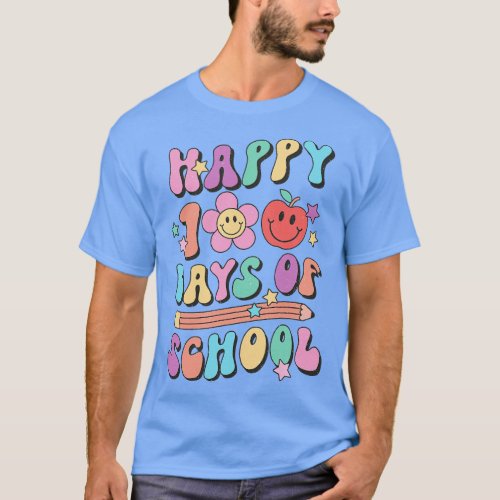 Retro Happy 100 days of School Gift T_Shirt