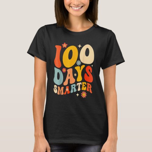 Retro Happy 100th Day Of School Groovy 100 Days Sm T_Shirt