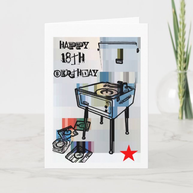 Retro Happy 18th Birthday Card (Front)