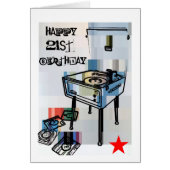 Retro Happy 21st Birthday Card (Front)