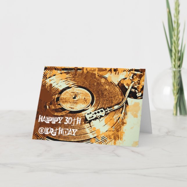 Retro Happy 30th Birthday Greetings Card (Front)