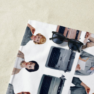 Retro Happy Administrative Professionals Day  Beach Towel