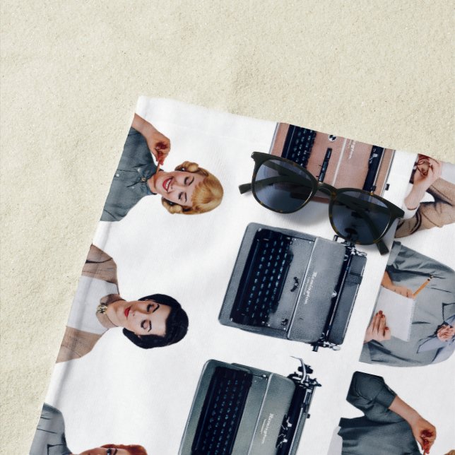 Retro Happy Administrative Professionals Day  Beach Towel (In Situ)