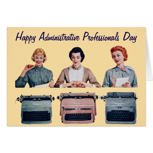 Retro Happy Administrative Professionals Day  Cards (Front Horizontal)