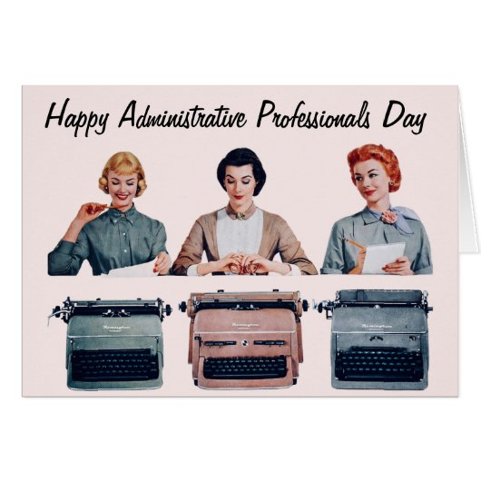 Retro Happy Administrative Professionals Day  Cards (Front Horizontal)