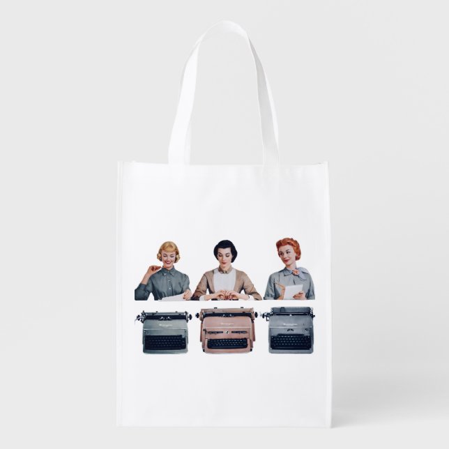 Retro Happy Administrative Professionals Day  Grocery Bag (Front)