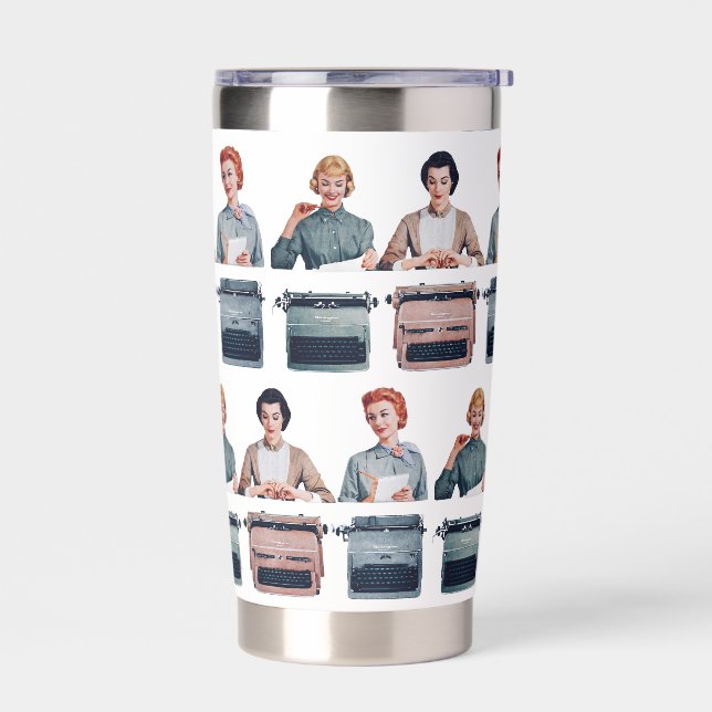 Retro Happy Administrative Professionals Day  Insulated Tumbler (Left)