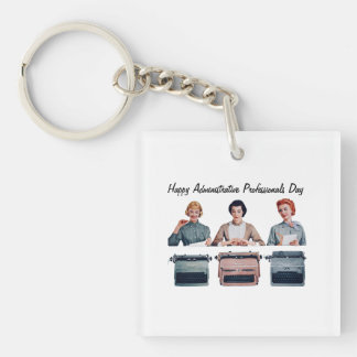 Retro Happy Administrative Professionals Day  Keychain