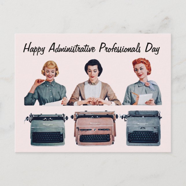 Retro Happy Administrative Professionals Day  Postcard (Front)