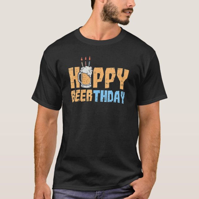 Retro Happy Beerthday Happy Birthday Celebrate I L T-Shirt (Front)