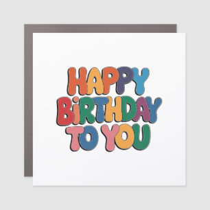 Retro Happy Birthday Car Magnet