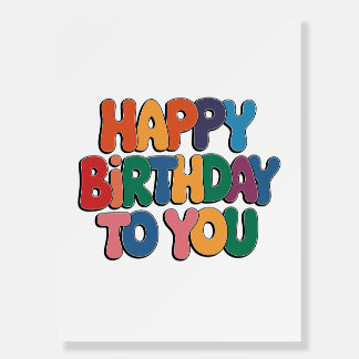 Retro Happy Birthday Foam Board