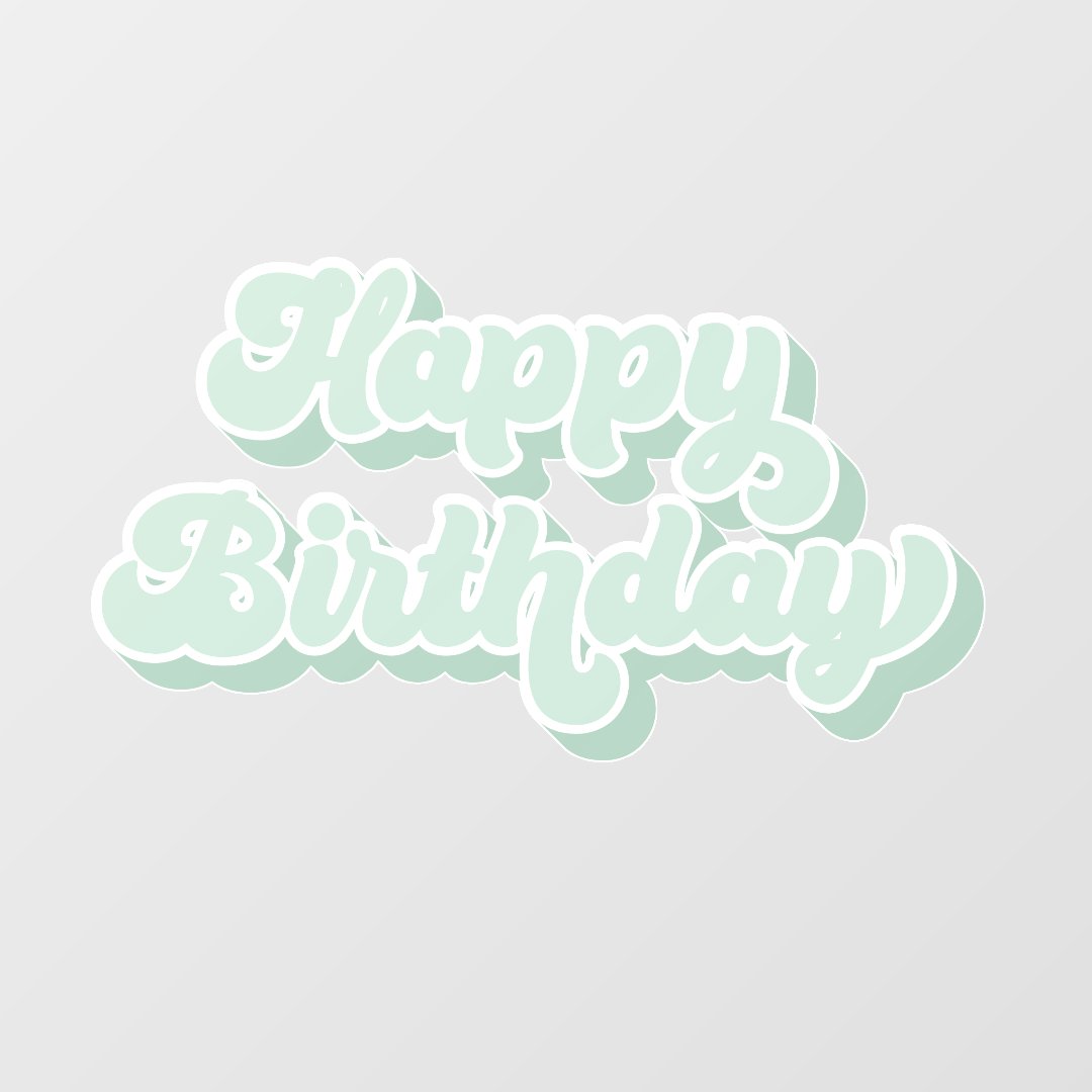 Retro Happy Birthday Groovy mint green Wall Decal Zazzle
