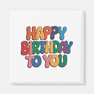 Retro Happy Birthday Magnet