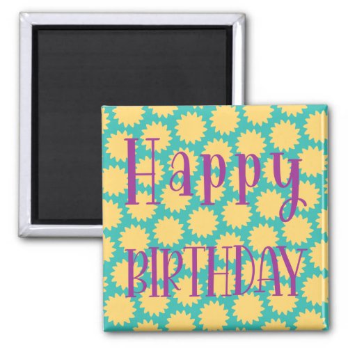 Retro Happy Birthday Magnet