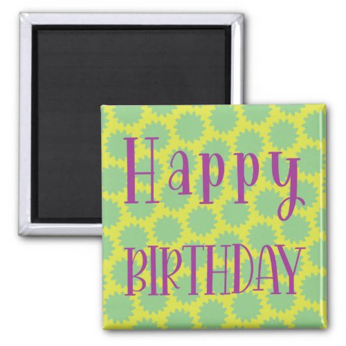 Retro Happy Birthday Magnet