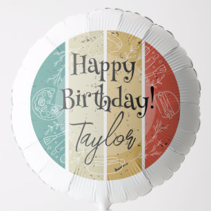  Retro Happy Birthday Name  Balloon