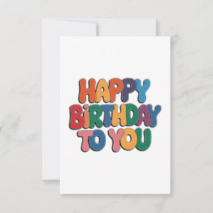 Retro Happy Birthday RSVP Card