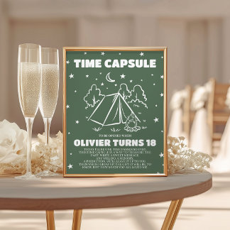 Retro Happy Camper Time Capsule Table Sign