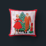 RETRO HAPPY CHRISTMAS COUPLE PILLOW<br><div class="desc">RETRO CHRISTMAS COUPLE PILLOW</div>