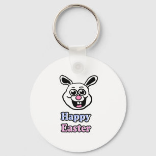 Retro Happy Easter Bunny Keychain