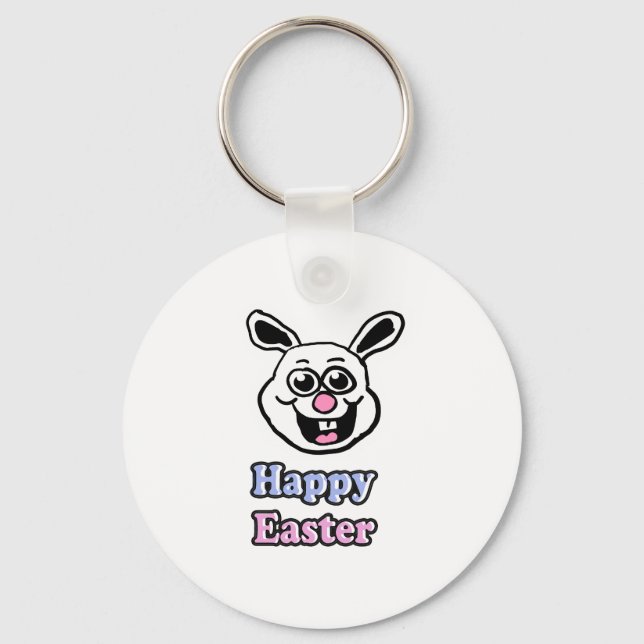 Retro Happy Easter Bunny  Keychain (Front)