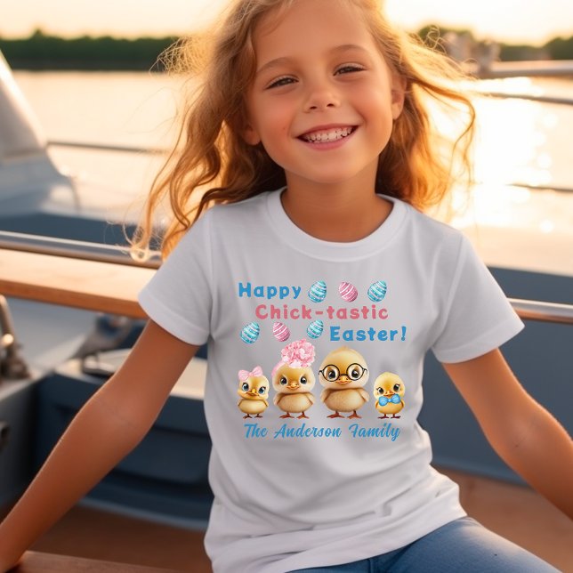 Retro Happy Easter Chicks Family T-shirt (Creator Uploaded)