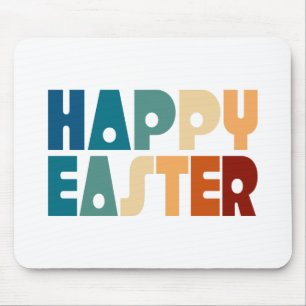Retro Happy Easter Typography   Mousepad