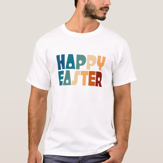 Retro Happy Easter Typography | T-Shirt (Front)