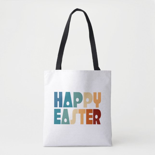 Retro Happy Easter Typography | Tote Bag (Front)