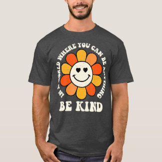 Retro Happy Face Unity Day  Orange Be Kind No Bull T-Shirt