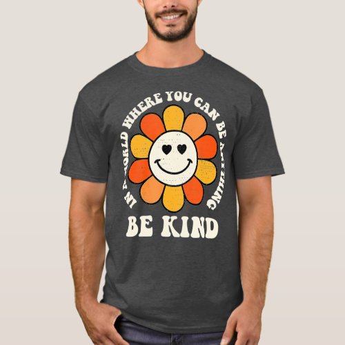 Retro Happy Face Unity Day  Orange Be Kind No Bull T_Shirt