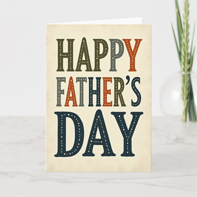 Retro Happy Fathers Day Card (Front)