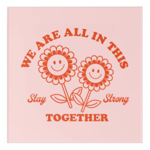 Retro Happy Flower Graphic Acrylic Print