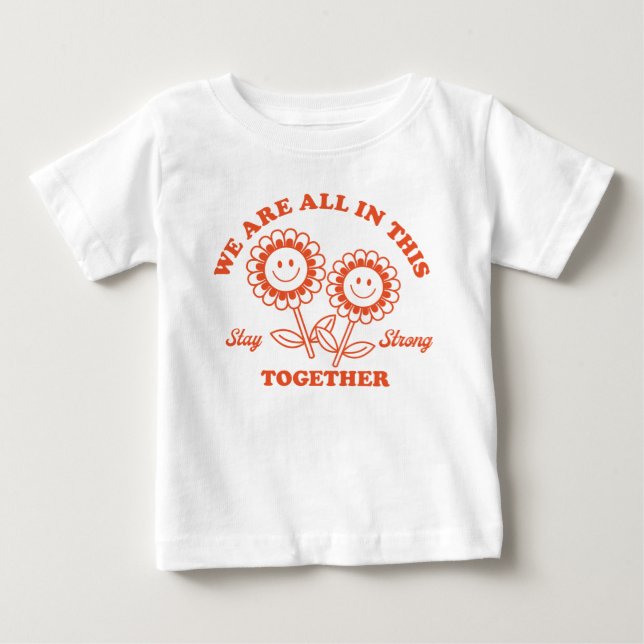 Retro Happy Flower Graphic Baby T-Shirt (Front)