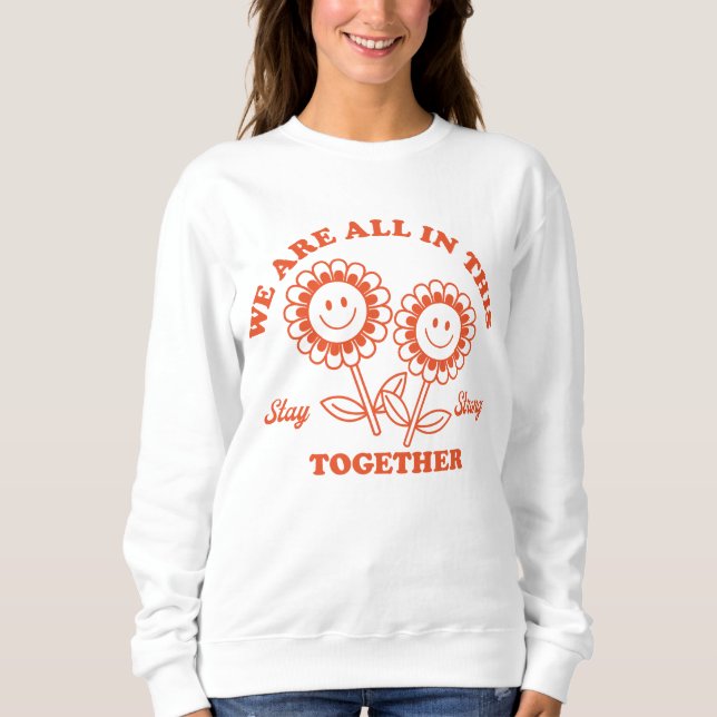 Retro Happy Flower Graphic Sweatshirt (Front)