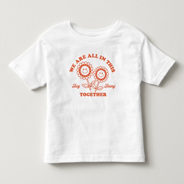 Retro Happy Flower Graphic Toddler T-shirt (Front)